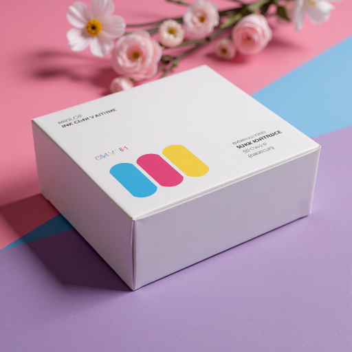 儿童成长奶粉产品包装，粉色和黄色配色，盒装设计，卡通图案装饰